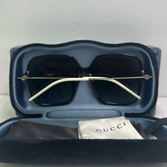 ?- New Authentic Gucci Grey Butterfly Ladies Sunglasses GG1267SA 001 60